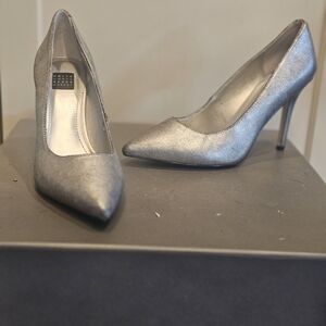 White House Black Market heels. Size 6.5M. Color: Silver